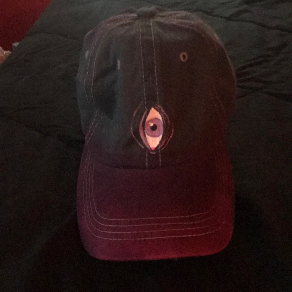 Hand Painted &Dyed Custom Third Eye Adjustable Hat